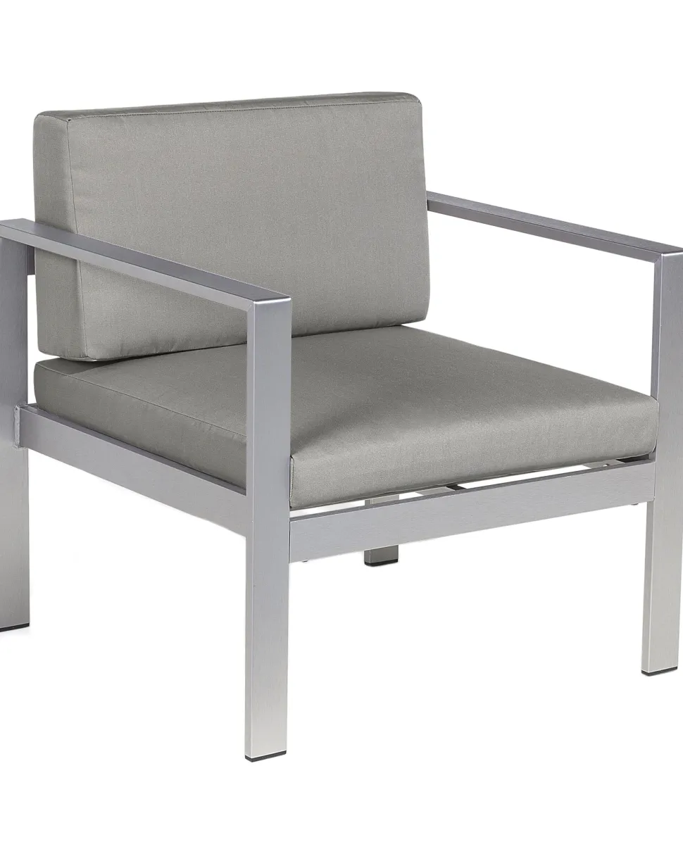 Gartenstuhl Aluminium Grau Auflagen Dunkelgrau Salerno