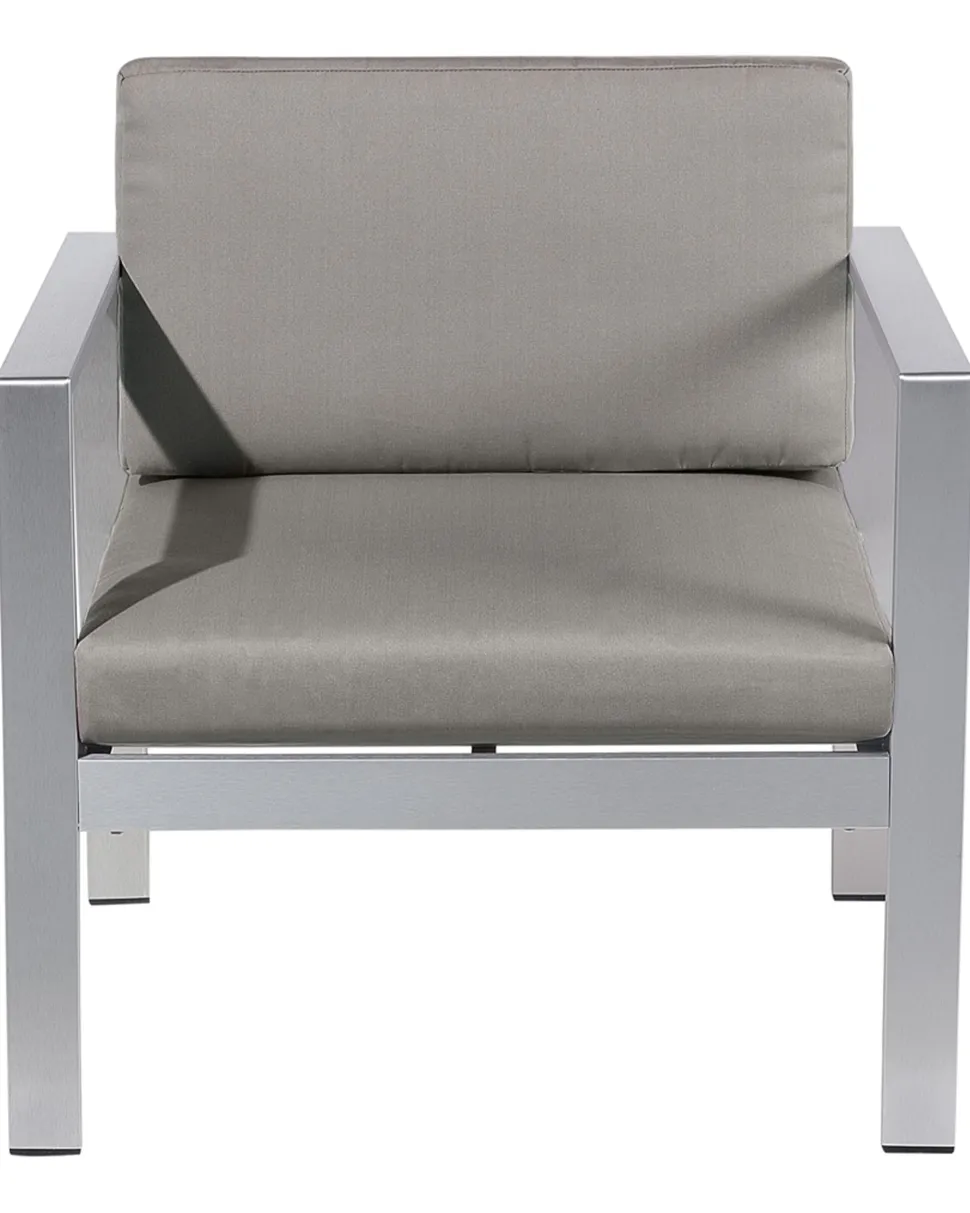 Gartenstuhl Aluminium Grau Auflagen Dunkelgrau Salerno