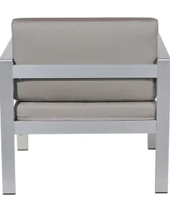 Gartenstuhl Aluminium Grau Auflagen Dunkelgrau Salerno
