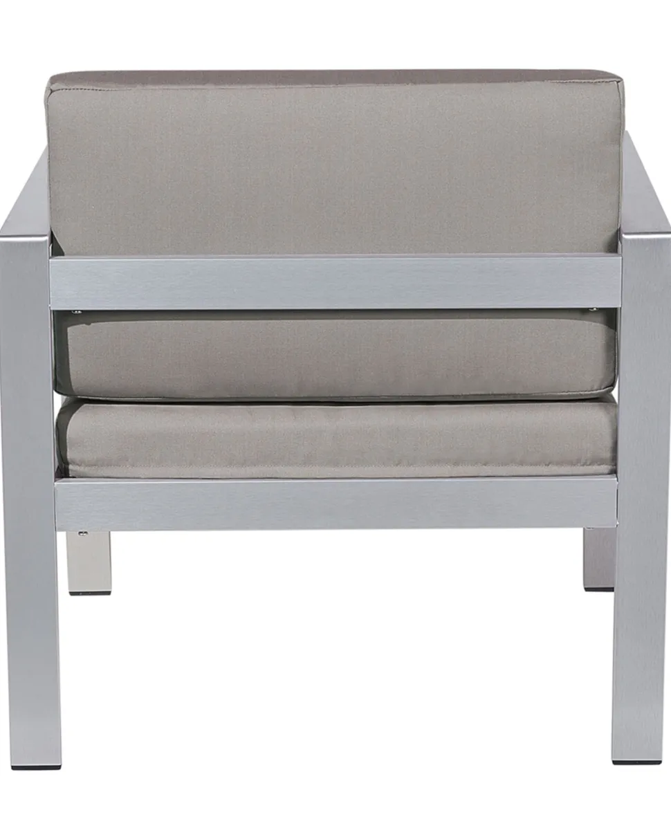 Gartenstuhl Aluminium Grau Auflagen Dunkelgrau Salerno