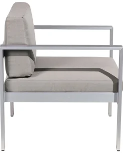 Gartenstuhl Aluminium Grau Auflagen Dunkelgrau Salerno