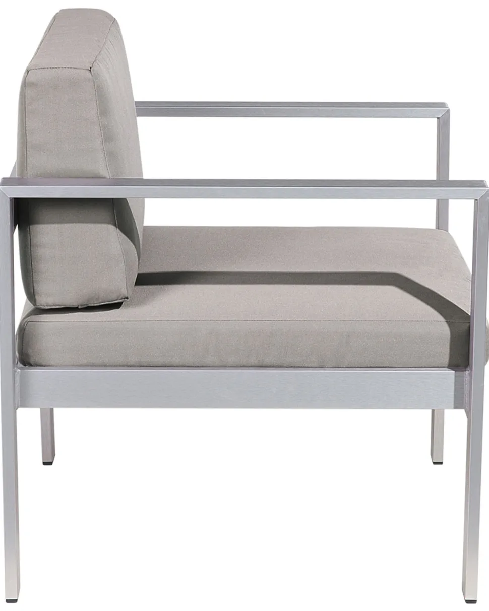 Gartenstuhl Aluminium Grau Auflagen Dunkelgrau Salerno
