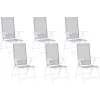 Gartenstuhl Aluminium Grau 6Er Set Verstellbar Catania