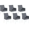 Gartenstuhl Aluminium Grau 6Er Set Bacoli