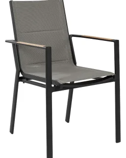 Gartenstuhl Aluminium Schwarz 4Er Set Busseto