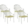 Gartenstuhl Aluminium Weis 4Er Set Ancona