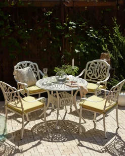 Gartenstuhl Aluminium Weis 4Er Set Ancona