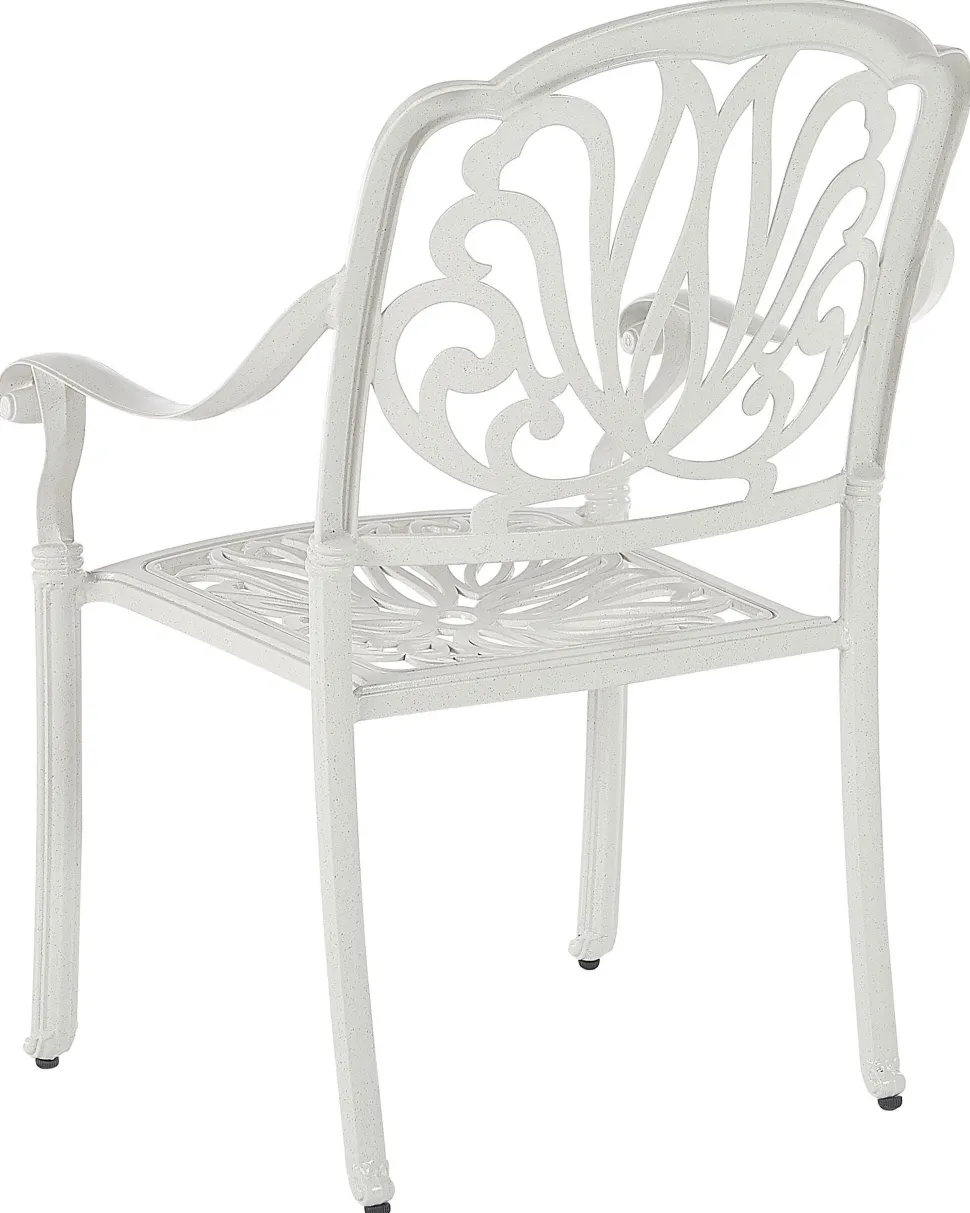 Gartenstuhl Aluminium Weis 4Er Set Ancona