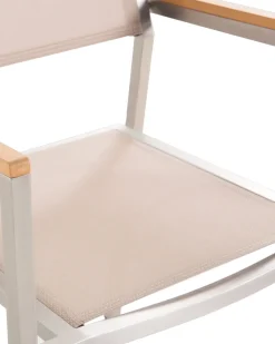 Gartenstuhl Beige 6Er Set Edelstahl Grosseto