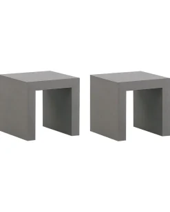 Gartenstuhl Beton Grau Matt U-Form 2Er Set Taranto