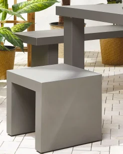 Gartenstuhl Beton Grau Matt U-Form 2Er Set Taranto