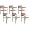 Gartenstuhl Edelstahl / Teakholz Hellbraun 6Er Set Viareggio