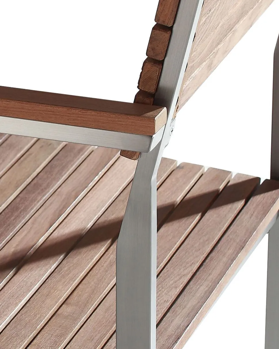 Gartenstuhl Edelstahl / Teakholz Hellbraun 6Er Set Viareggio