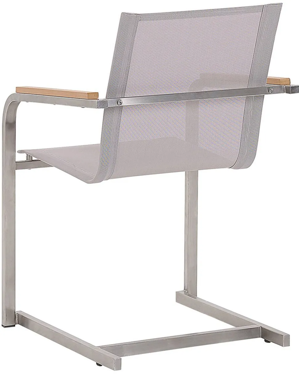 Gartenstuhl Edelstahl Beige 4Er Set Cosoleto