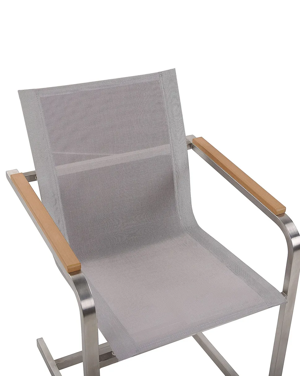 Gartenstuhl Edelstahl Beige 4Er Set Cosoleto