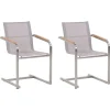 Gartenstuhl Edelstahl Beige 2Er Set Cosoleto