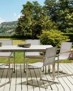 Gartenstuhl Edelstahl Beige 2Er Set Cosoleto
