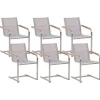 Gartenstuhl Edelstahl Beige 6Er Set Cosoleto