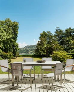 Gartenstuhl Edelstahl Beige 6Er Set Cosoleto