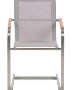 Gartenstuhl Edelstahl Beige 6Er Set Cosoleto