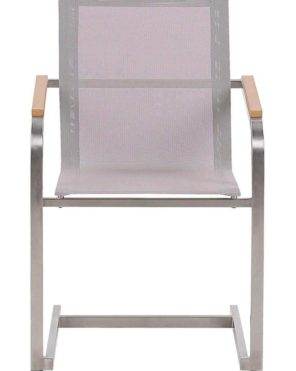 Gartenstuhl Edelstahl Beige 6Er Set Cosoleto