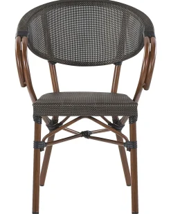 Gartenstuhl Grau / Dunkler Holzfarbton 4Er Set Caspri