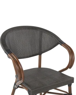 Gartenstuhl Grau / Dunkler Holzfarbton 4Er Set Caspri