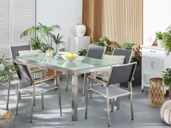 Gartenstuhl Grau 2Er Set Edelstahl Grosseto
