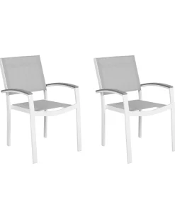 Gartenstuhl Grau 2Er Set Pereta