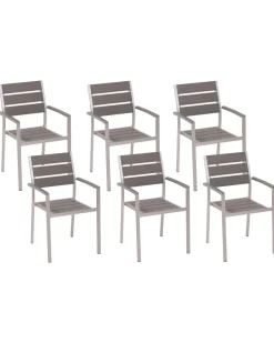 Gartenstuhl Kunstholz Grau 6Er Set Vernio