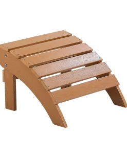 Gartenstuhl Kunstholz Heller Holzfarbton Mit Fushocker Adirondack