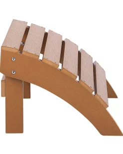 Gartenstuhl Kunstholz Heller Holzfarbton Mit Fushocker Adirondack