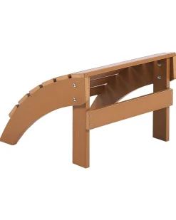 Gartenstuhl Kunstholz Heller Holzfarbton Mit Fushocker Adirondack