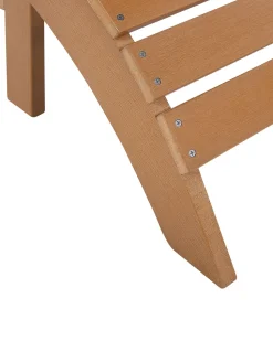 Gartenstuhl Kunstholz Heller Holzfarbton Mit Fushocker Adirondack