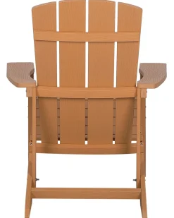 Gartenstuhl Kunstholz Heller Holzfarbton Mit Fushocker Adirondack