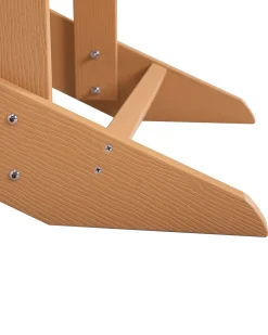Gartenstuhl Kunstholz Heller Holzfarbton Mit Fushocker Adirondack