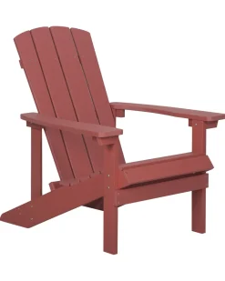 Gartenstuhl Kunstholz Rot Mit Fushocker Adirondack