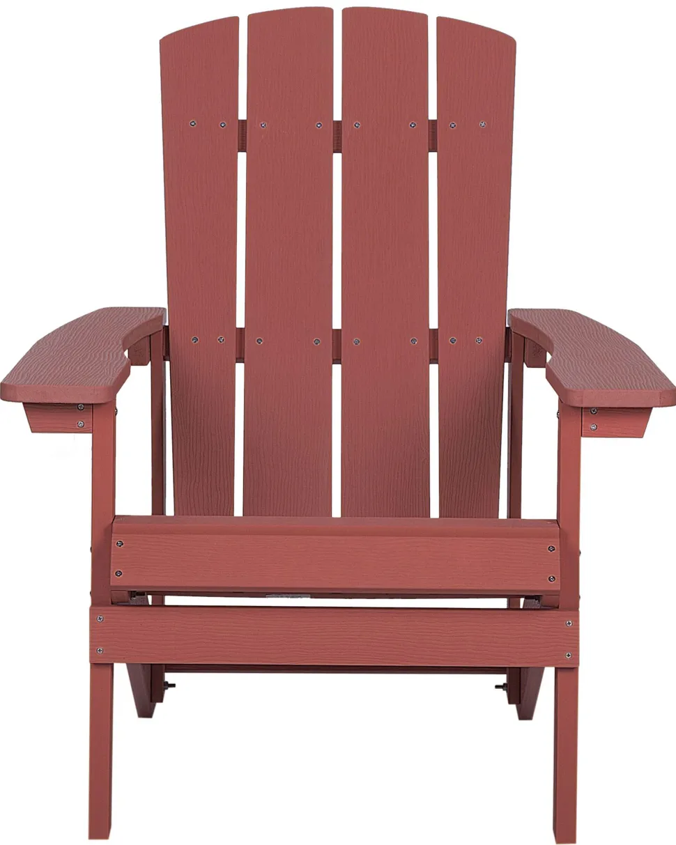 Gartenstuhl Kunstholz Rot Mit Fushocker Adirondack