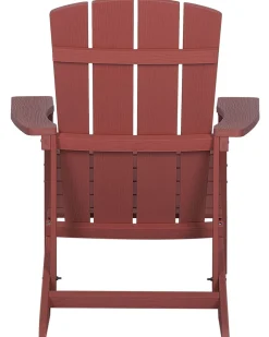 Gartenstuhl Kunstholz Rot Mit Fushocker Adirondack
