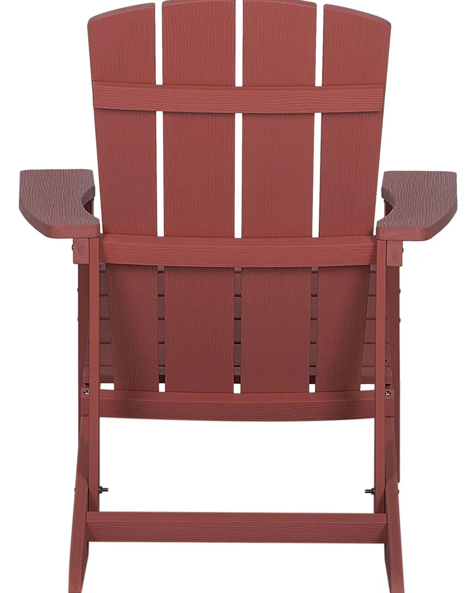 Gartenstuhl Kunstholz Rot Mit Fushocker Adirondack