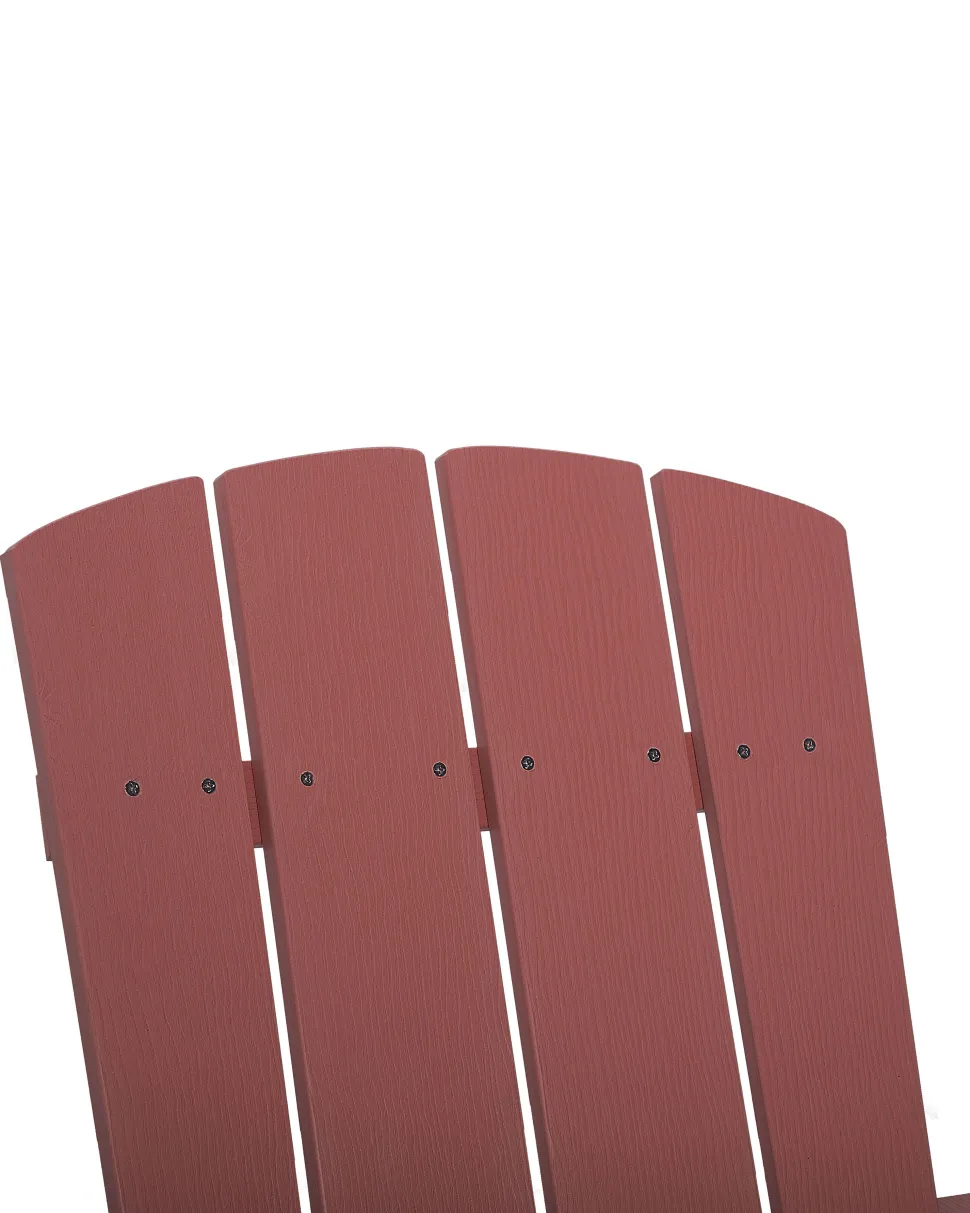 Gartenstuhl Kunstholz Rot Mit Fushocker Adirondack