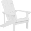 Gartenstuhl Kunstholz Weis Breite Armlehnen Adirondack