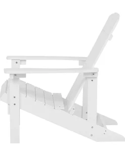 Gartenstuhl Kunstholz Weis Breite Armlehnen Adirondack