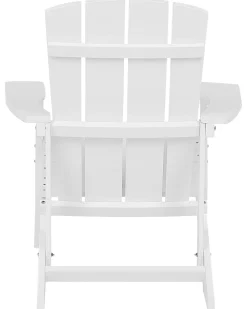 Gartenstuhl Kunstholz Weis Breite Armlehnen Adirondack