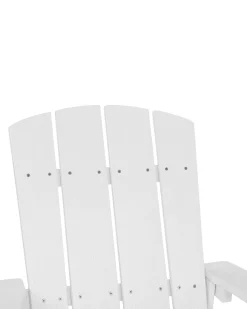 Gartenstuhl Kunstholz Weis Breite Armlehnen Adirondack