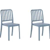 Gartenstuhl Kunststoff Blau 2Er Set Sersale
