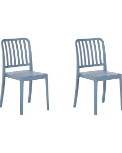 Gartenstuhl Kunststoff Blau 2Er Set Sersale