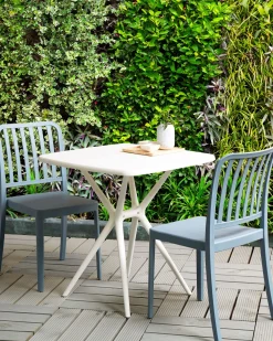 Gartenstuhl Kunststoff Blau 2Er Set Sersale