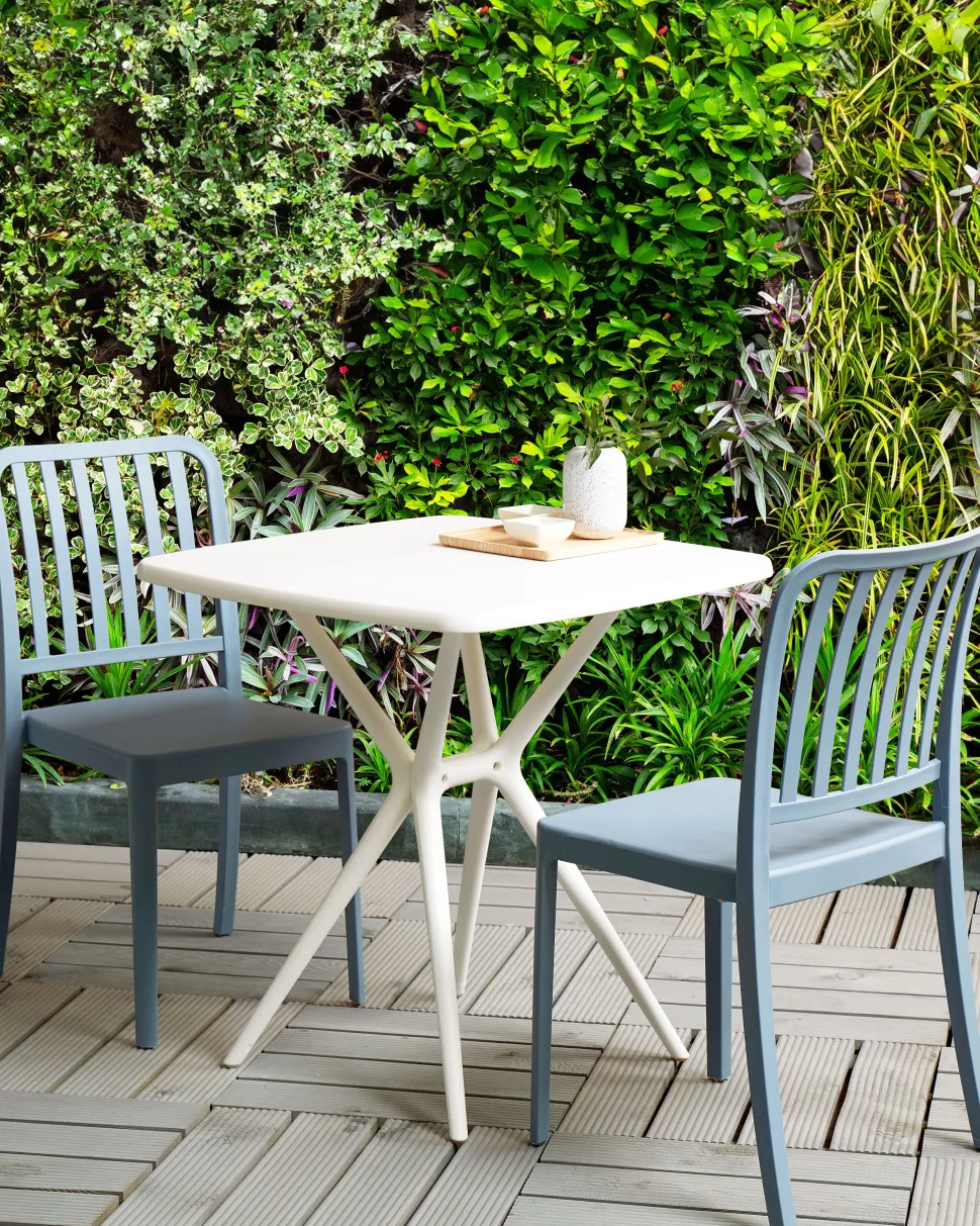 Gartenstuhl Kunststoff Blau 2Er Set Sersale