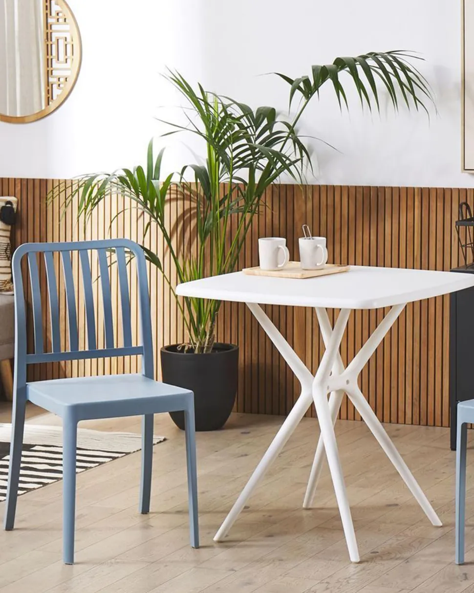 Gartenstuhl Kunststoff Blau 2Er Set Sersale